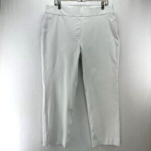 Spanx Pull On Crop Pants Womens XL High Rise Slim Straight Stretch Pockets White